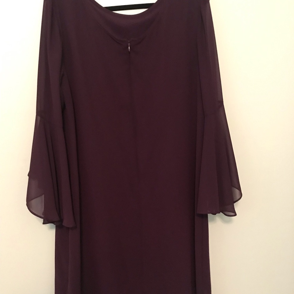 MSK Purple Long Flowy Sleeve Dress Size 14 - Picture 6 of 8